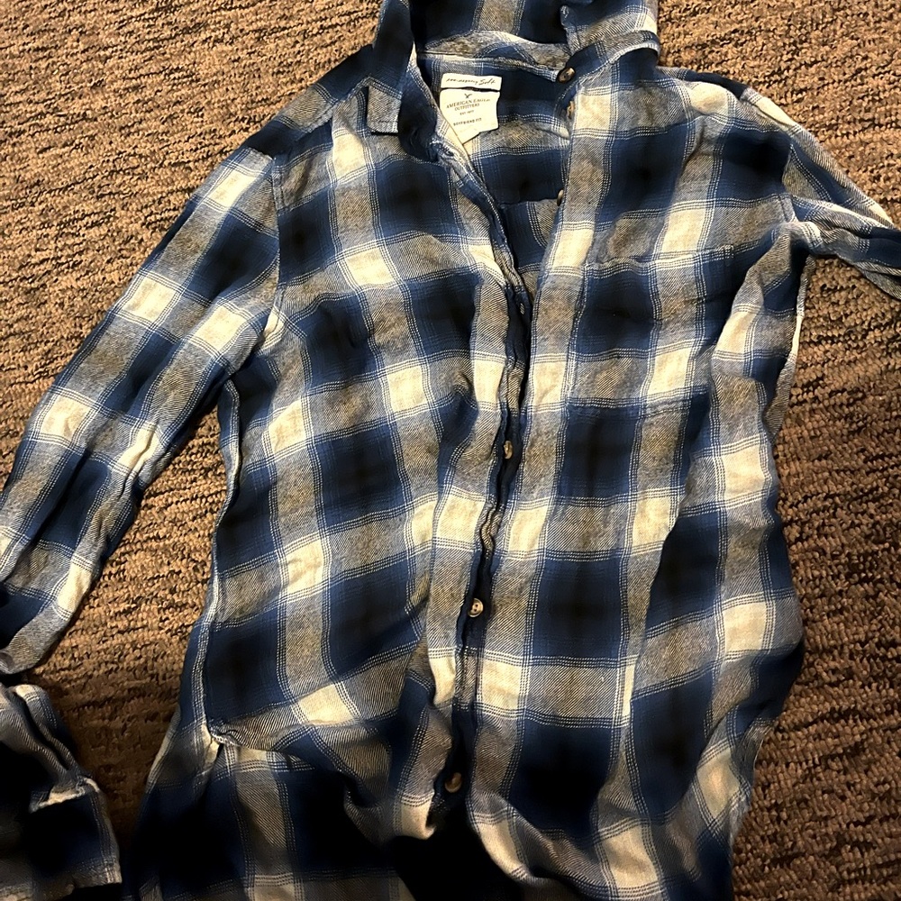Blue Flannel American Eagle